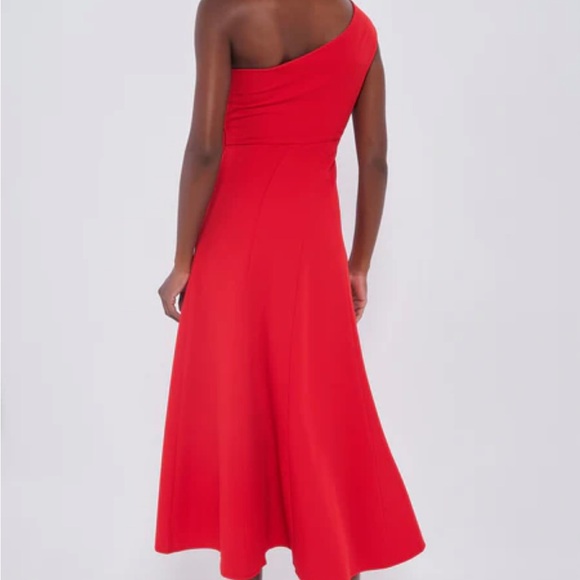 Tuckernuck Scarlet Carmen Red Asymmetrical One Shoulder Dress - Picture 2 of 5